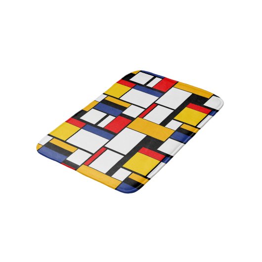 Mondriaan Geometric Minimalist Comopsition Modern Badmat (Gekanteld)