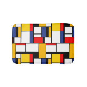 Mondriaan Geometric Minimalist Comopsition Modern Badmat