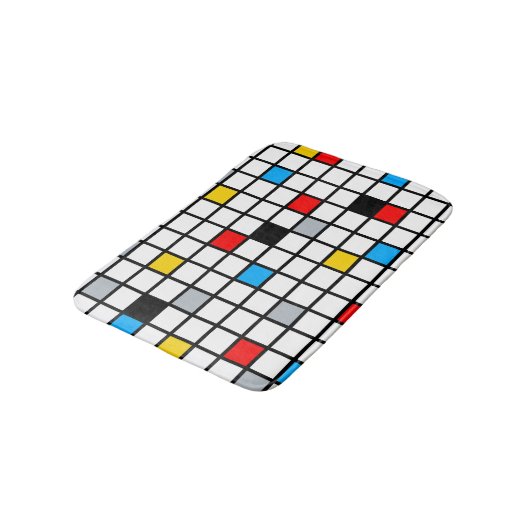 Mondriaan Geometric Minimalist Comopsition Modern Badmat (Gekanteld)