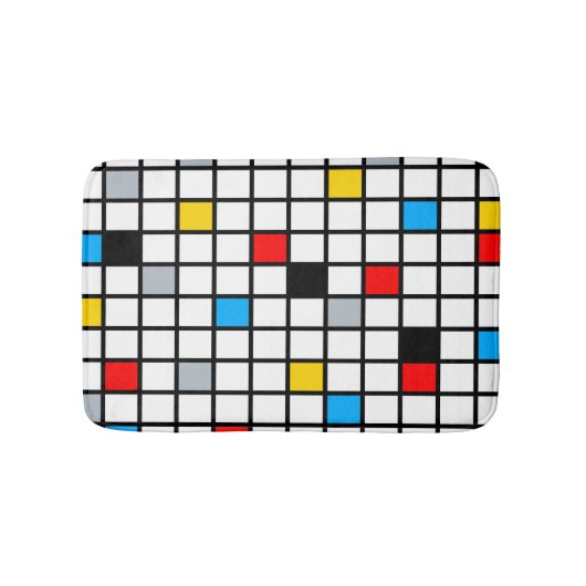 Mondriaan Geometric Minimalist Comopsition Modern Badmat (Voorkant)