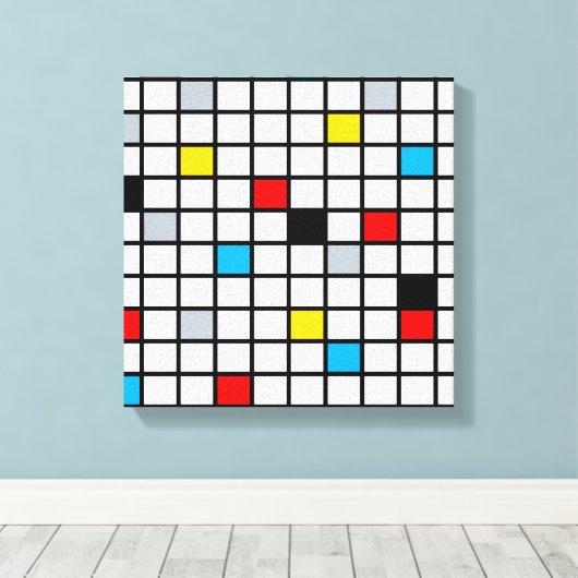 Mondriaan Geometric Minimalist Comopsition Modern Canvas Afdruk (Insitu (Houten vloer))