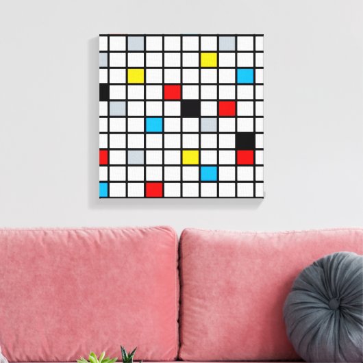 Mondriaan Geometric Minimalist Comopsition Modern Canvas Afdruk (Insitu (Woonkamer))