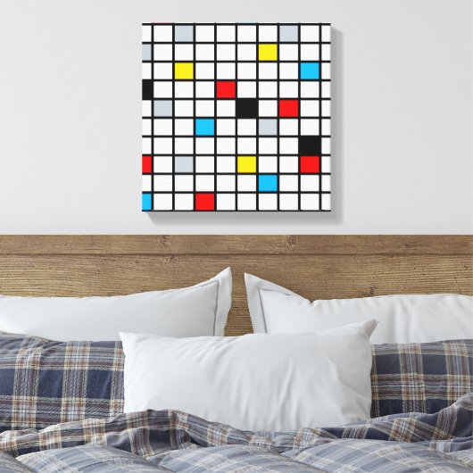 Mondriaan Geometric Minimalist Comopsition Modern Canvas Afdruk (Insitu (Slaapkamer))