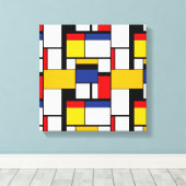 Mondriaan Geometric Minimalist Comopsition Modern Canvas Afdruk (Insitu (Houten vloer))