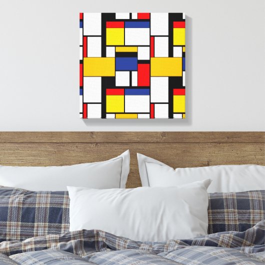 Mondriaan Geometric Minimalist Comopsition Modern Canvas Afdruk (Insitu (Slaapkamer))