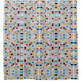 Mondriaan Geometric Minimalist Comopsition Modern Douchegordijn (Voorkant)