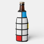 Mondriaan Geometric Minimalist Comopsition Modern Flesjeskoeler (Fles Voorkant)