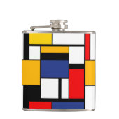 Mondriaan Geometric Minimalist Comopsition Modern Heupfles (Voorkant)