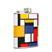 Mondriaan Geometric Minimalist Comopsition Modern Heupfles (Rechts)