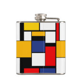 Mondriaan Geometric Minimalist Comopsition Modern Heupfles (Achterkant)