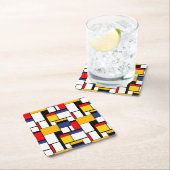 Mondriaan Geometric Minimalist Comopsition Modern Kartonnen Onderzetters (Insitu)