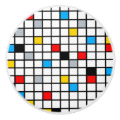 Mondriaan Geometric Minimalist Comopsition Modern Keramische Knop (Voorkant)