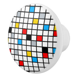 Mondriaan Geometric Minimalist Comopsition Modern Keramische Knop