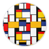Mondriaan Geometric Minimalist Comopsition Modern Keramische Knop (Voorkant)