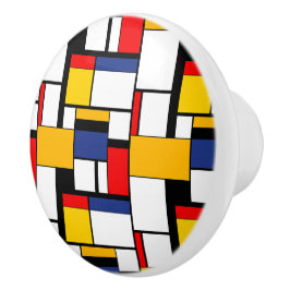 Mondriaan Geometric Minimalist Comopsition Modern Keramische Knop
