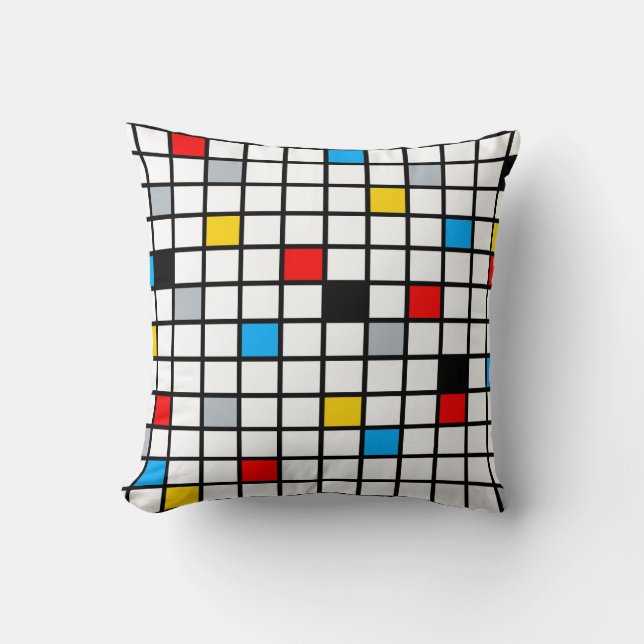 Mondriaan Geometric Minimalist Comopsition Modern Kussen (Voorkant)