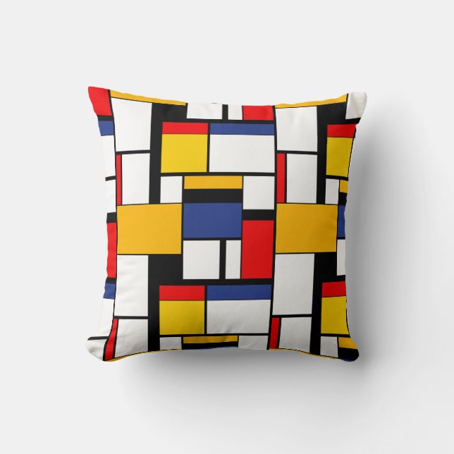 Mondriaan Geometric Minimalist Comopsition Modern Kussen (Voorkant)