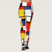 Mondriaan Geometric Minimalist Comopsition Modern Leggings (Achterkant)