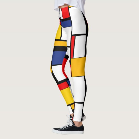 Mondriaan Geometric Minimalist Comopsition Modern Leggings (Links)
