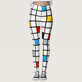 Mondriaan Geometric Minimalist Comopsition Modern Leggings