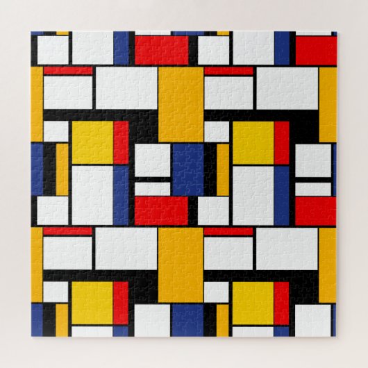 Mondriaan Geometric Minimalist Comopsition Modern Legpuzzel (Horizontaal)