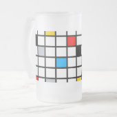 Mondriaan Geometric Minimalist Comopsition Modern Matglas Bierpul (Voorkant links)