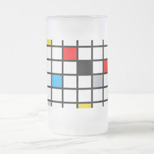 Mondriaan Geometric Minimalist Comopsition Modern Matglas Bierpul