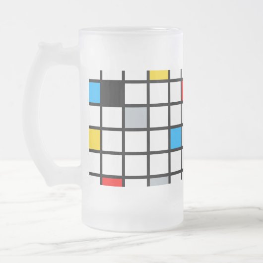 Mondriaan Geometric Minimalist Comopsition Modern Matglas Bierpul (Links)