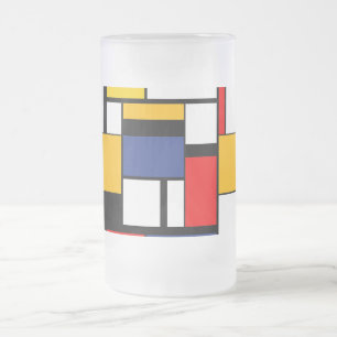 Mondriaan Geometric Minimalist Comopsition Modern Matglas Bierpul