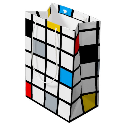 Mondriaan Geometric Minimalist Comopsition Modern Medium Cadeauzakje (Achterkant Gekanteld)