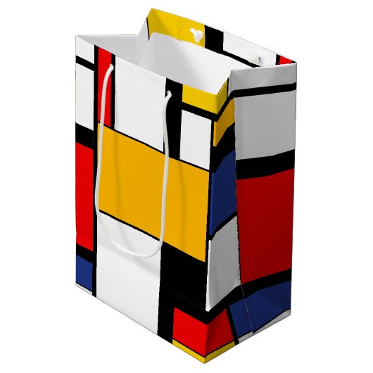 Mondriaan Geometric Minimalist Comopsition Modern Medium Cadeauzakje (Voorkant Gekanteld)