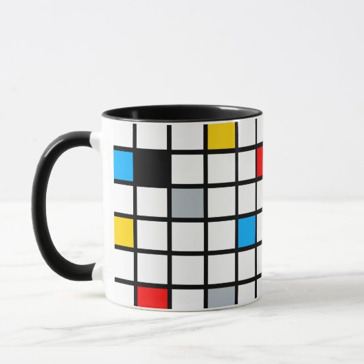Mondriaan Geometric Minimalist Comopsition Modern Mok (Links)