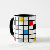 Mondriaan Geometric Minimalist Comopsition Modern Mok (Voorkant links)