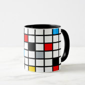 Mondriaan Geometric Minimalist Comopsition Modern Mok (Voorkant rechts)