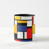 Mondriaan Geometric Minimalist Comopsition Modern Mok (Midden)