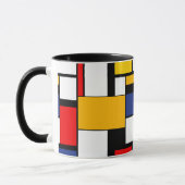 Mondriaan Geometric Minimalist Comopsition Modern Mok (Links)