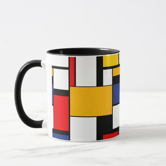 Mondriaan Geometric Minimalist Comopsition Modern Mok (Links)