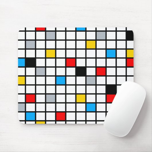 Mondriaan Geometric Minimalist Comopsition Modern Muismat (Met muis)