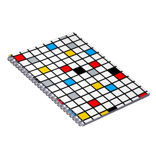 Mondriaan Geometric Minimalist Comopsition Modern Notitieboek (Rechterzijde)
