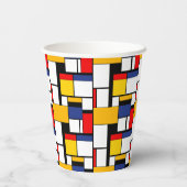 Mondriaan Geometric Minimalist Comopsition Modern Papieren Bekers (Achterkant)