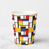 Mondriaan Geometric Minimalist Comopsition Modern Papieren Bekers (Links)