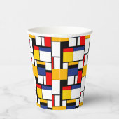 Mondriaan Geometric Minimalist Comopsition Modern Papieren Bekers (Rechts)