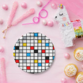 Mondriaan Geometric Minimalist Comopsition Modern Papieren Bordje (Feest)