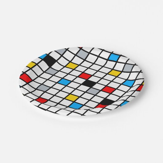 Mondriaan Geometric Minimalist Comopsition Modern Papieren Bordje (Gekanteld)