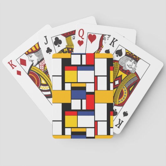 Mondriaan Geometric Minimalist Comopsition Modern Pokerkaarten (Achterkant)