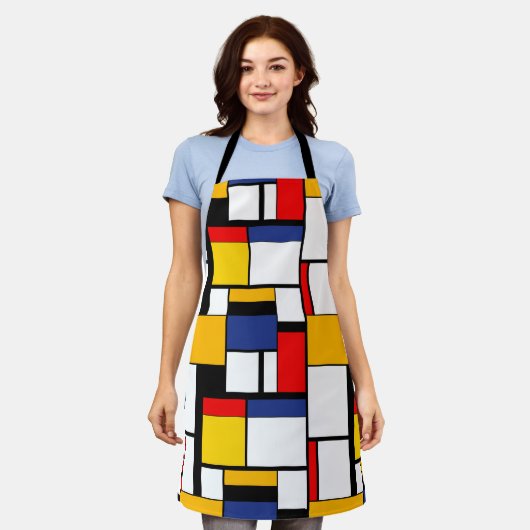 Mondriaan Geometric Minimalist Comopsition Modern Schort (Gedragen)
