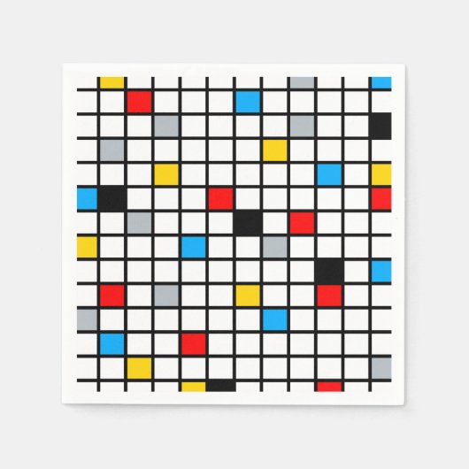 Mondriaan Geometric Minimalist Comopsition Modern Servet (Voorkant)