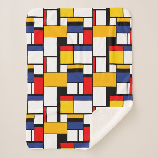 Mondriaan Geometric Minimalist Comopsition Modern Sherpa Deken (Voorkant)