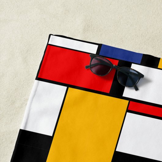 Mondriaan Geometric Minimalist Comopsition Modern Strandlaken (In situ)