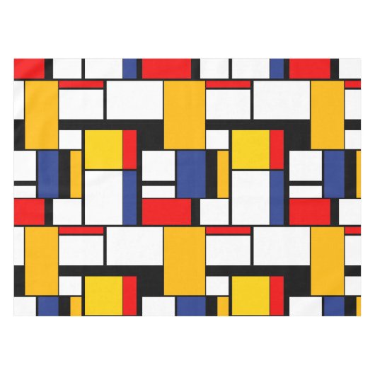 Mondriaan Geometric Minimalist Comopsition Modern Tafelkleed (Voorkant (Horizontaal))